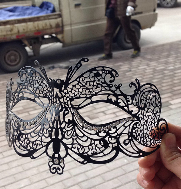 个性定制工艺品加工_003 万圣节蝴蝶面具